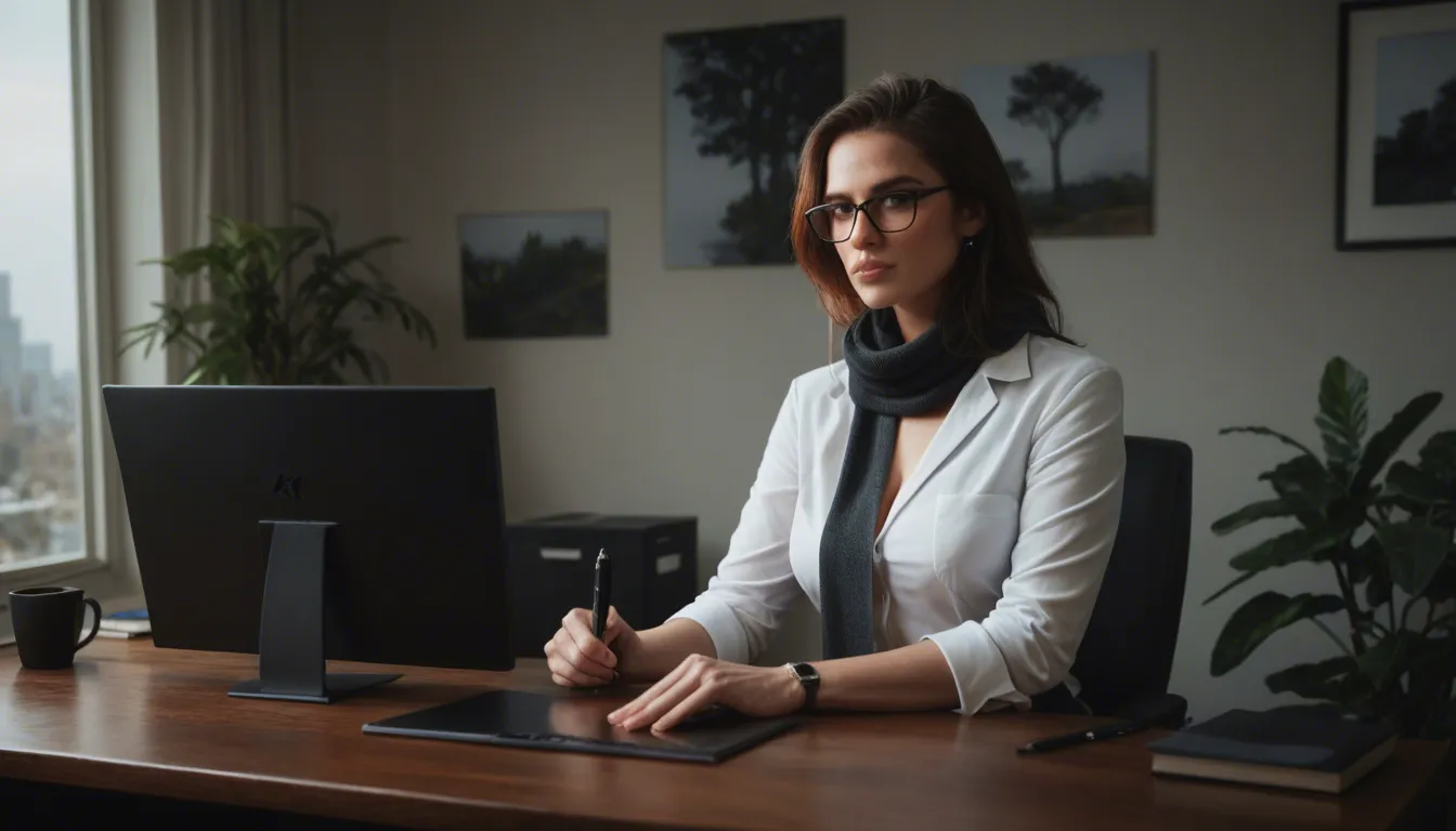 futanari, sharp focus, 8k uhd, three-quarter view, office lady, futanari, scarf, tree, 8k uhd photo, score_9, score_8, candid photo, realistic skin texture, visible skin pores, film grain, depth of field