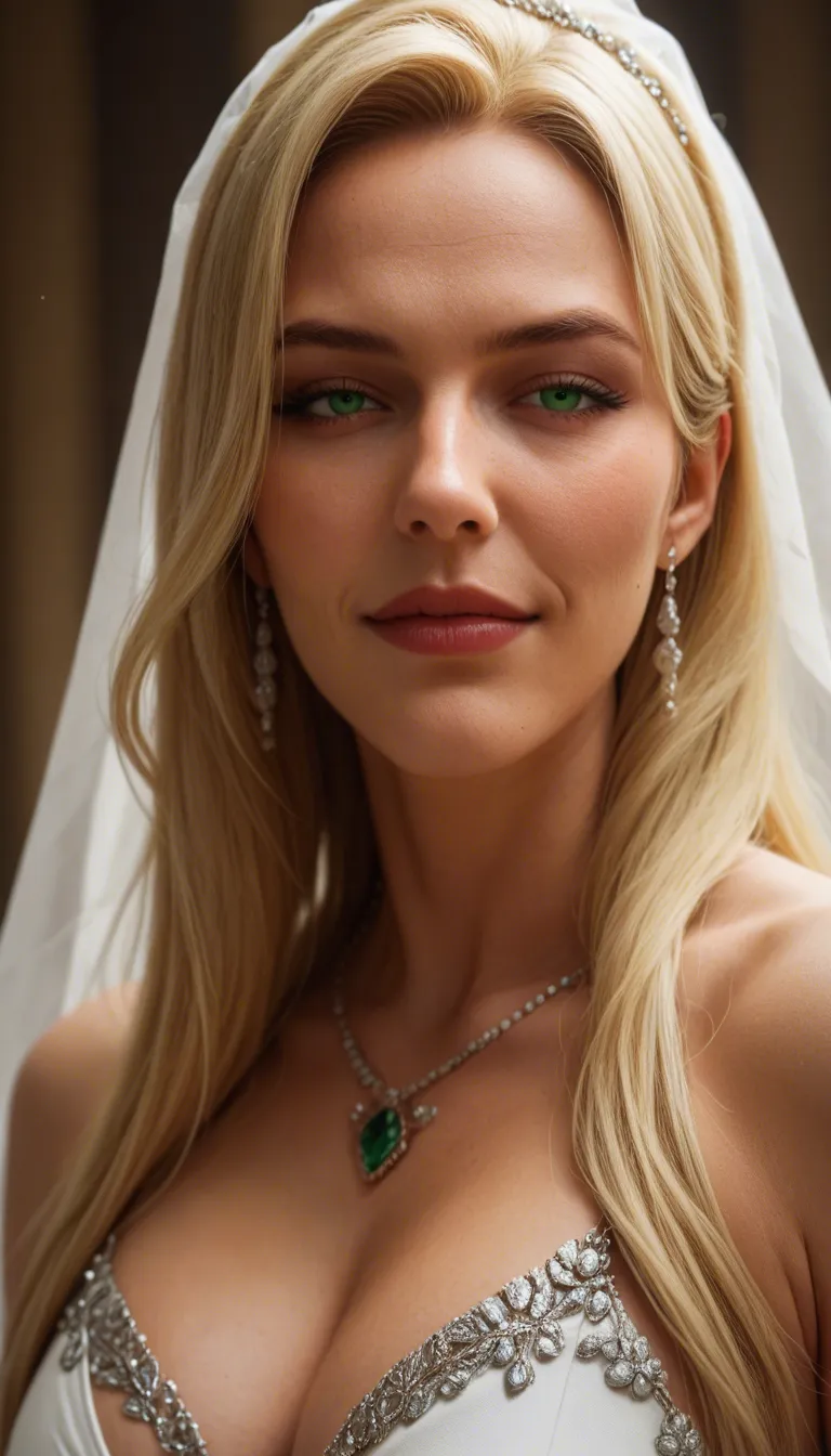 masterpiece, best quality, polished 2D anime illustration, single adult woman only, Sister Celes, 25yo adult, same face as reference image, identical character, blonde hair under a white veil and wimple, vivid emerald green eyes, mature anime face with elegant oval face shape, smug seductive expression, refined facial proportions, accurate facial identity, wearing the exact nyuunoren nun outfit from the second reference: white two-flap breast curtain with black crosses over the nipples, black side-slit robe, black thighhigh stockings, one hand touching her breast, angled shy-seductive pose, full body head to toe, feet visible, centered, anime style, NSFW anime