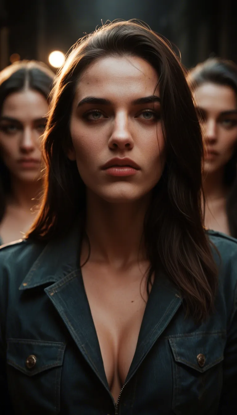 cinematic, photorealistic, 6+women, grinding, blurry background, blockbuster look