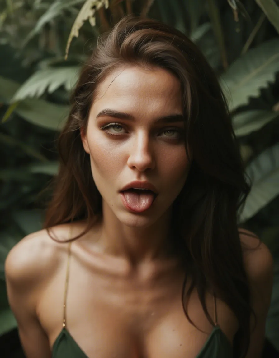 sharp focus, 8k uhd, princess, ahegao, petite adult woman, plant, cinematic realism, score_9, score_8, candid photo, realistic skin texture, visible skin pores, film grain, depth of field