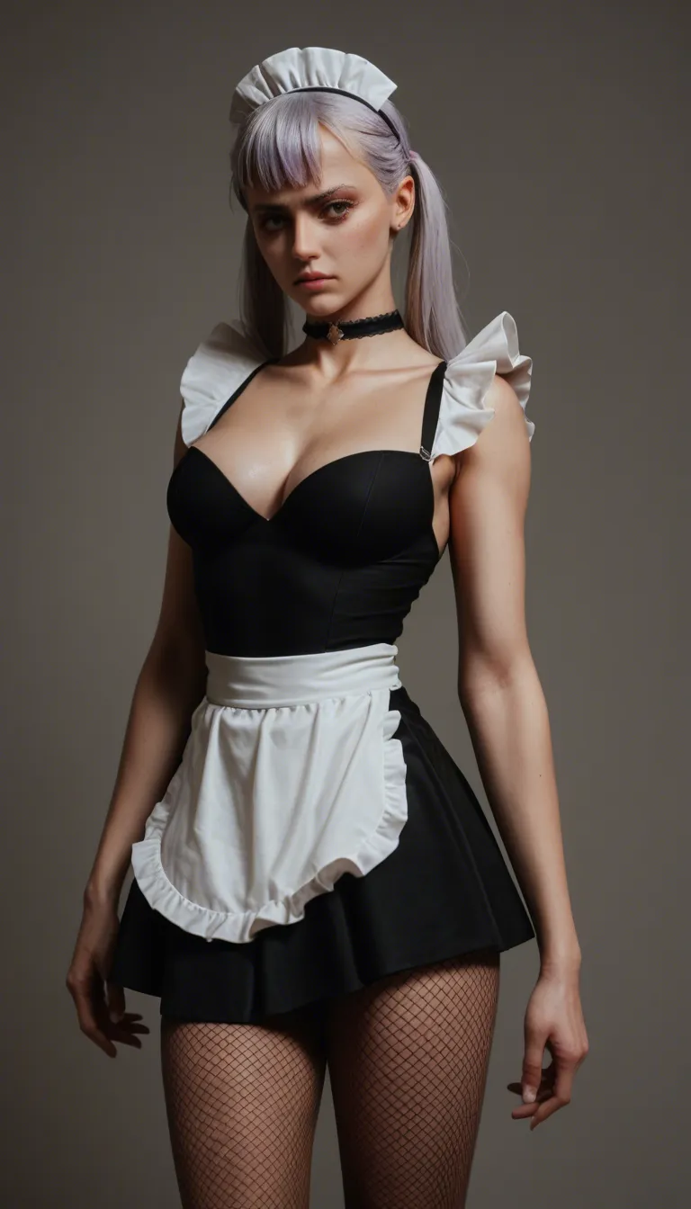 noelle silva from black clover 8k, sharp focus, detailed skin, solo, maid fishnet_pantyhose, hentai_studio_quality. she is showing her big boobs by taking of her sexy fishnet panthyhose outfit hentai_studio_quality