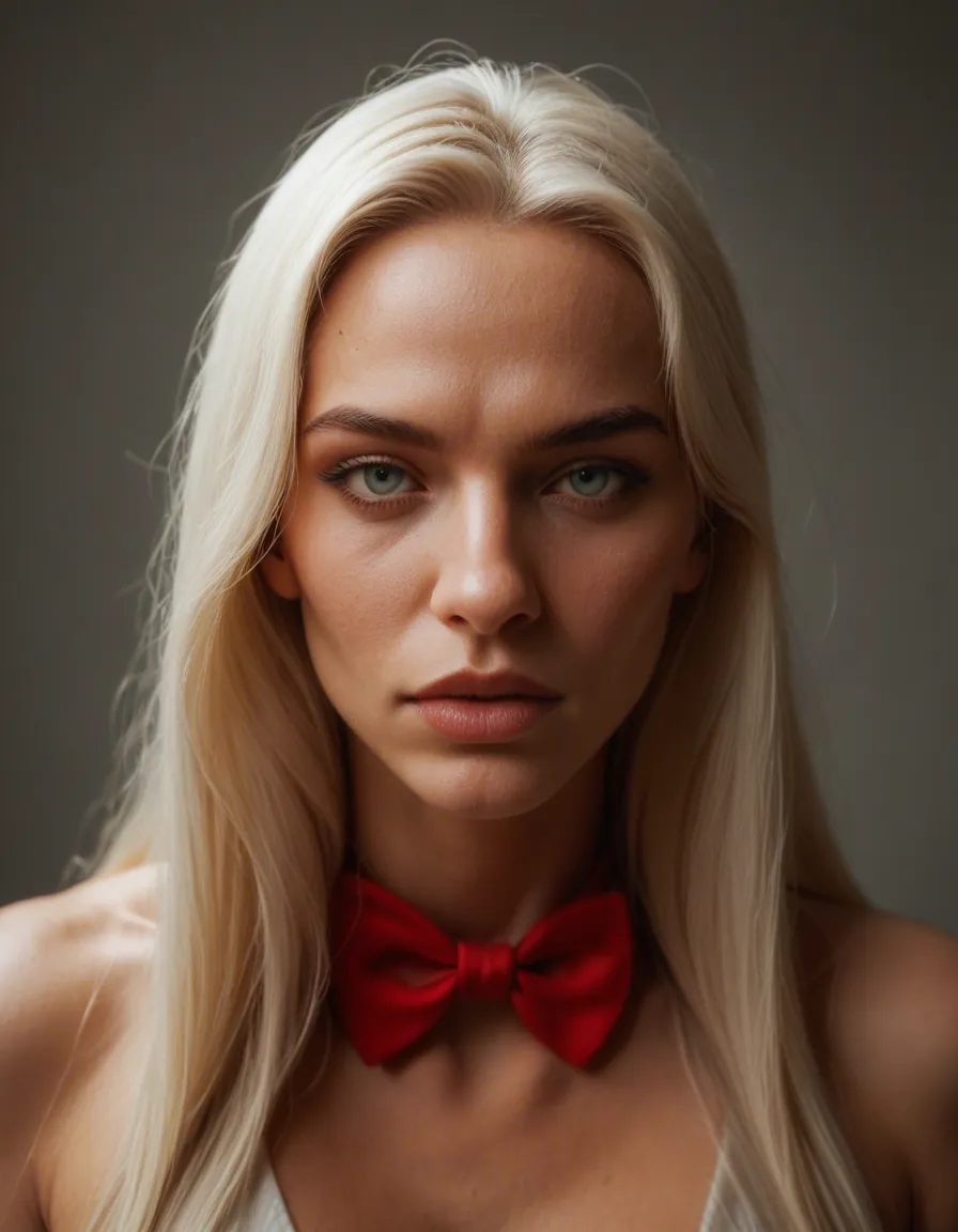 sharp focus, 8k uhd, princess, very long hair, bowtie, futanari, studio photo, score_9, score_8, candid photo, realistic skin texture, visible skin pores, film grain, depth of field