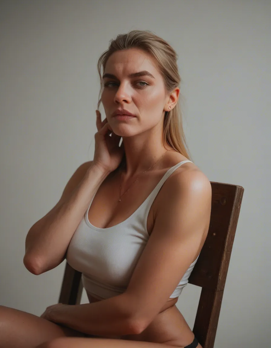 White mom gucking her sons black bully as the son watches in a cuck chair, score_9, score_8, candid photo, realistic skin texture, visible skin pores, film grain, depth of field