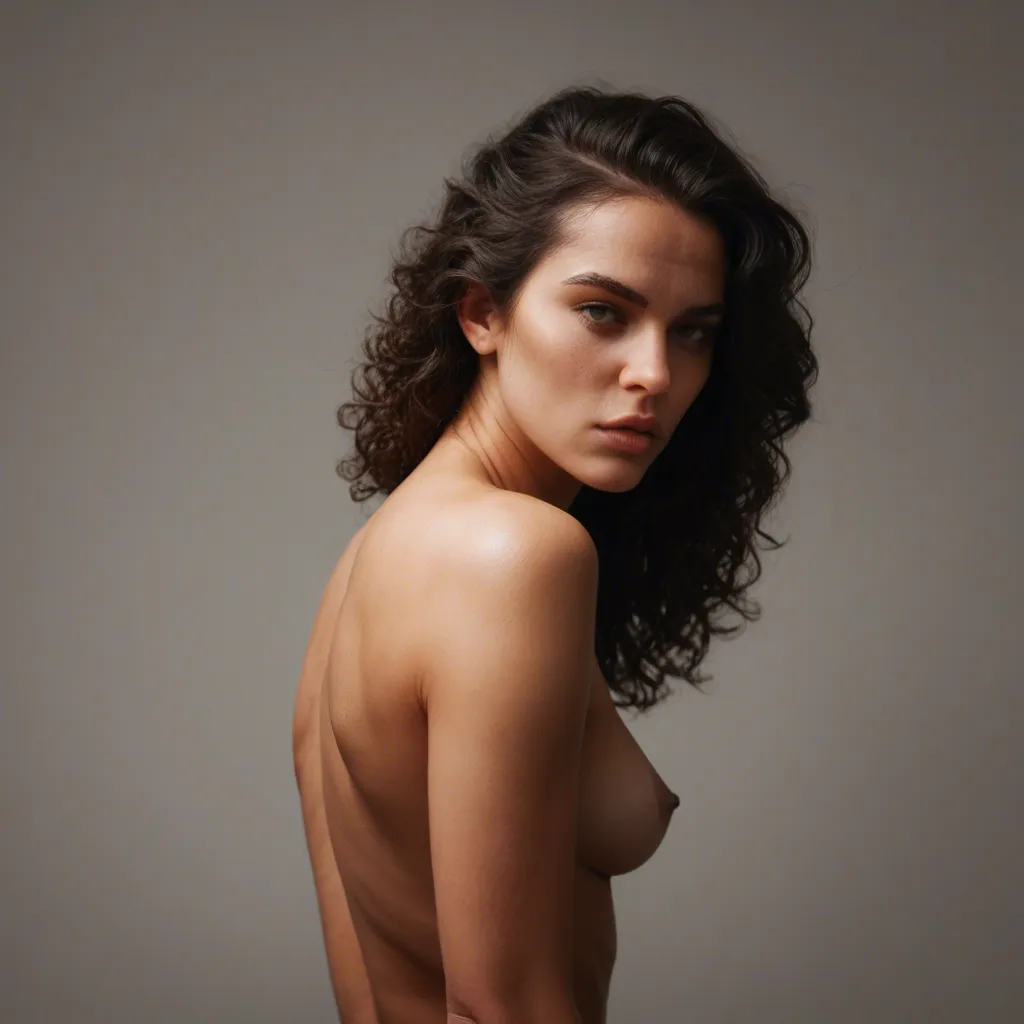 Curly black hair. 40s. Nice tits. Great ass. Sucking average cock. A little bit of belly fat.