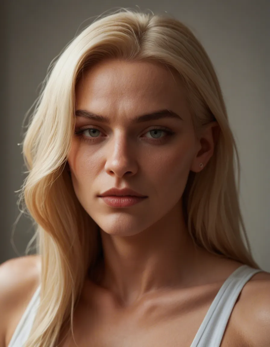 eine blonde und eine schwarze frau sitzen auf dem Bett in der Schere, score_9, score_8, candid photo, realistic skin texture, visible skin pores, film grain, depth of field
