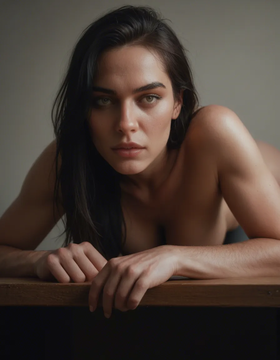 sharp focus, 8k uhd, ddark black girl,  bent over, dslr quality, white male_focus, score_9, score_8, candid photo, realistic skin texture, visible skin pores, film grain, depth of field
