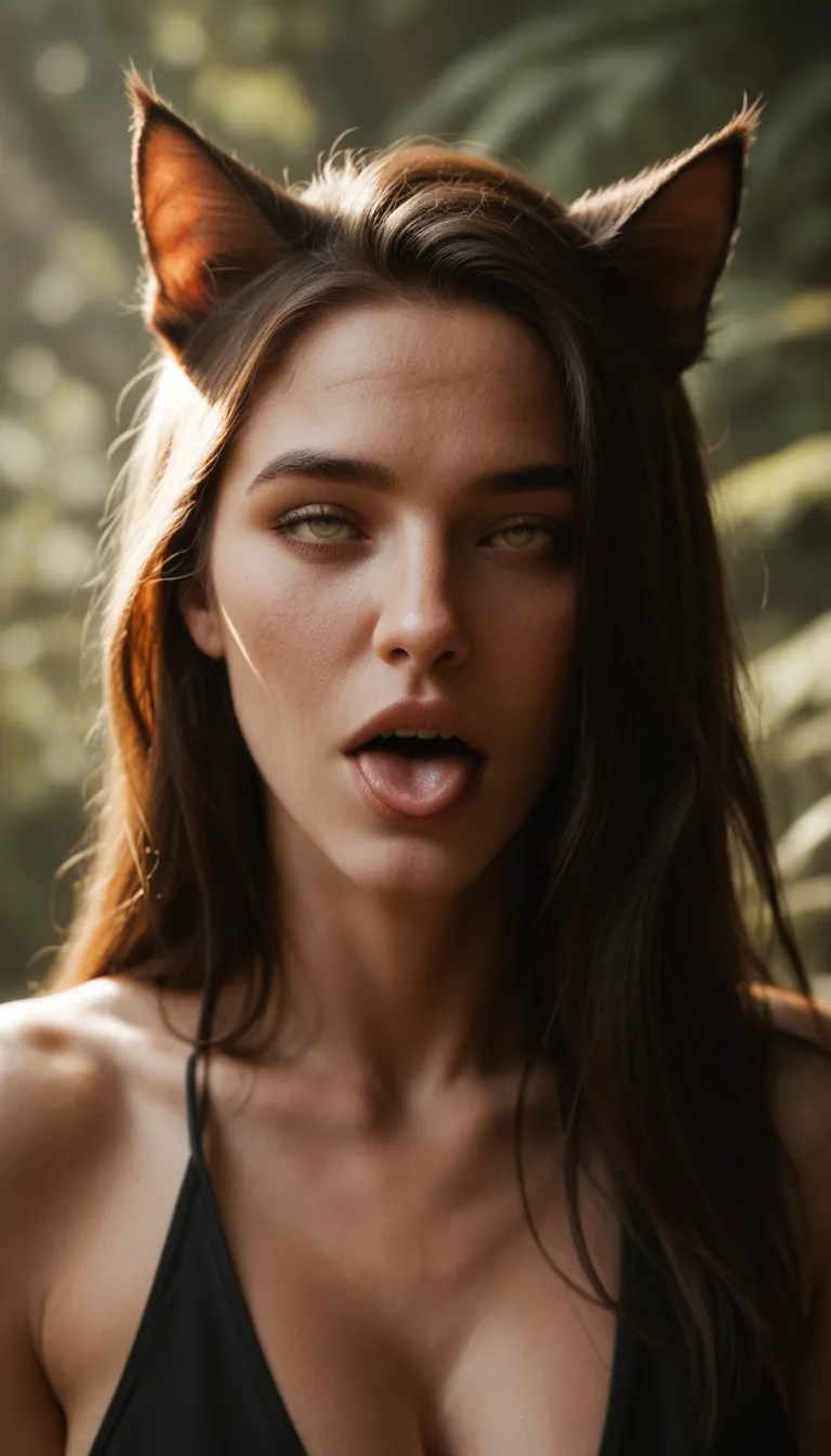 highly detailed, natural lighting, catgirl, long hair, heart, ahegao, studio lighting, RAW photo