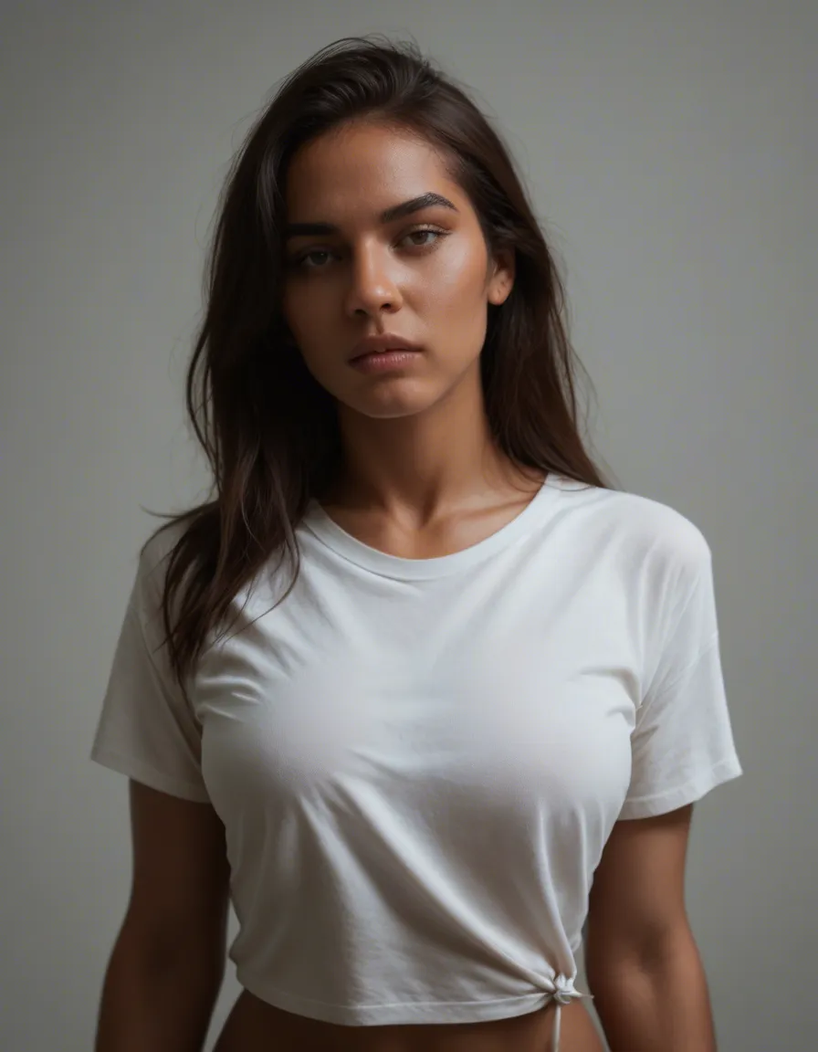 #indian_style #1woman naked_shirt, score_9, score_8, candid photo, realistic skin texture, visible skin pores, film grain, depth of field