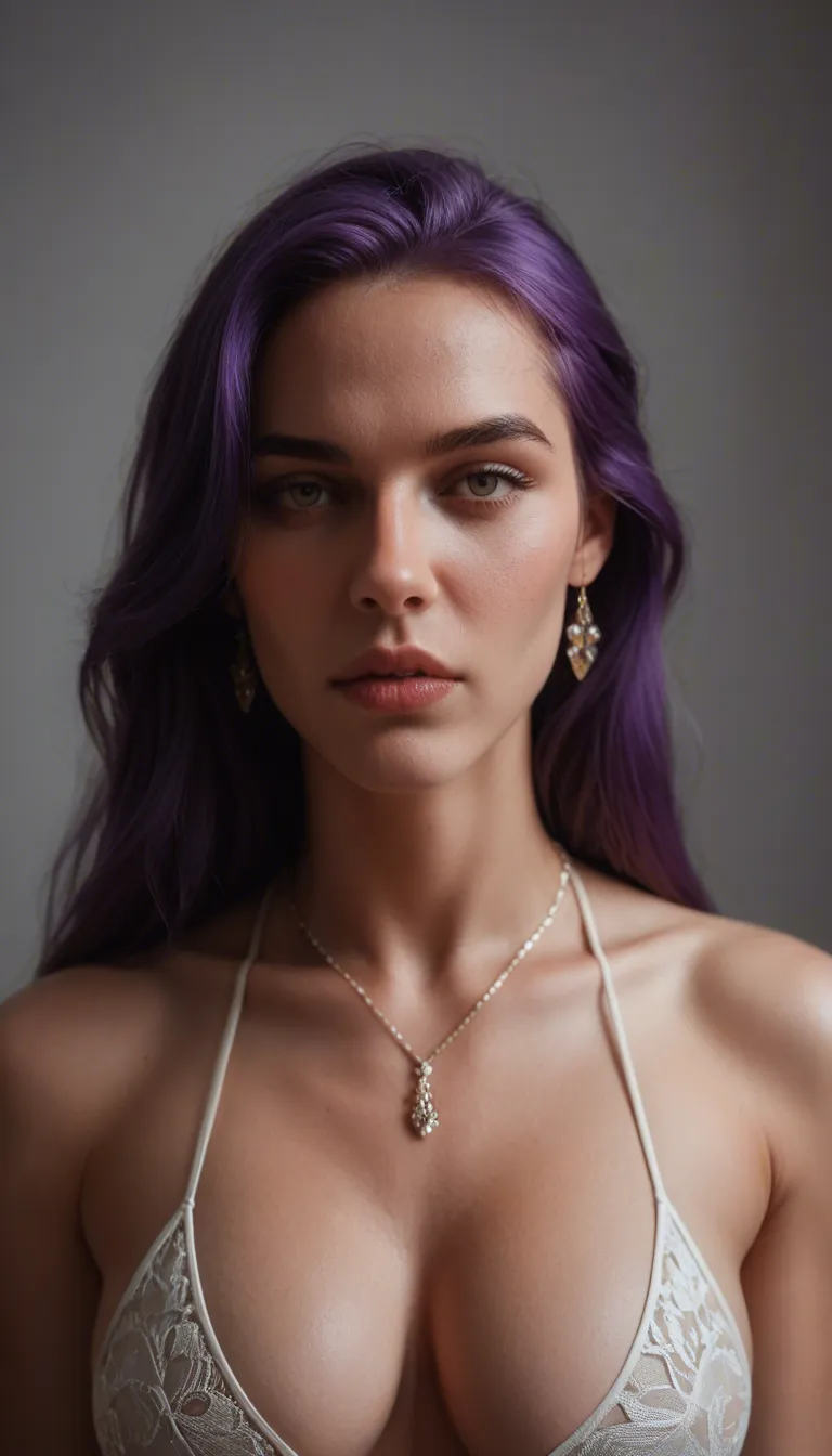 cinematic photo, 8k, princess, purple hair, jewelry, futanari, lifelike render