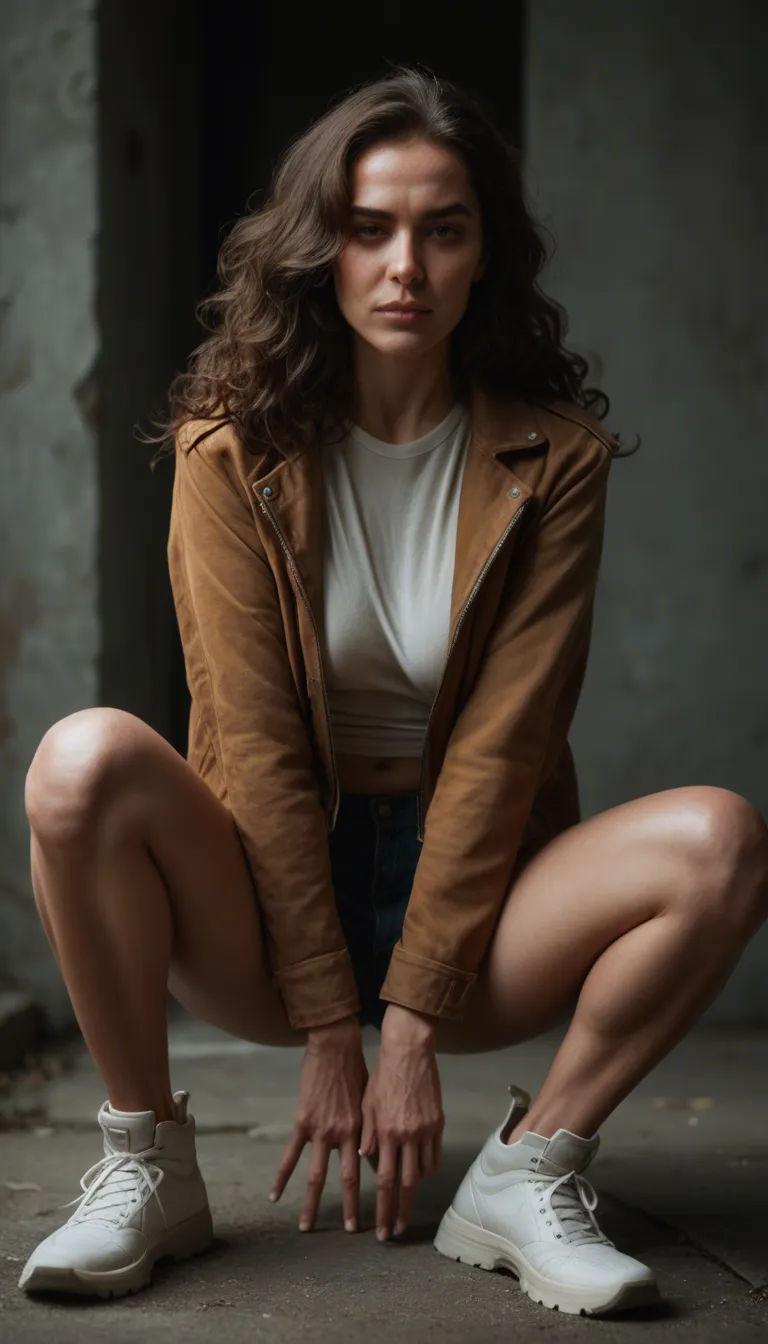ultra HD, lifelike, solo focus, white footwear, jacket, straddling, portrait, Petite brunette milf, long dark brown wavy hair, large saggy boobs, fair skin, green eyes, tits wrapped around mans erect penis, satisfied look on womans face, wet skin, large erect nipples,woman is holding boobs and pushing boobs together. Cum spurting out of mans urethra over womans faceless 

titfuck, titfucking, fucks, her, tits,