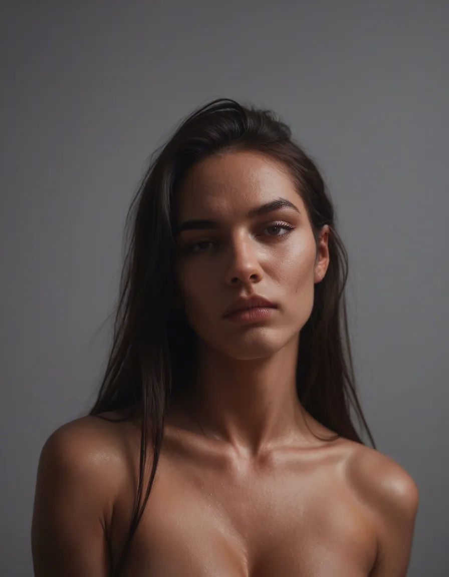 Senos enormes, score_9, score_8, amateur photo, phone snapshot, realistic skin texture, skin blemishes, soft indoor lighting