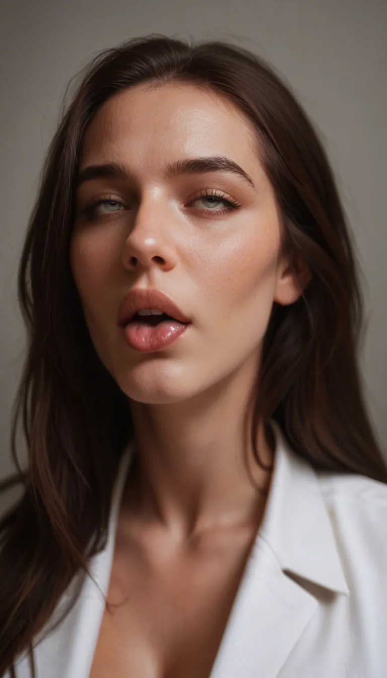 professional photo, high detail, brunette woman, ahegao, lips, tender moment, hyperrealistic