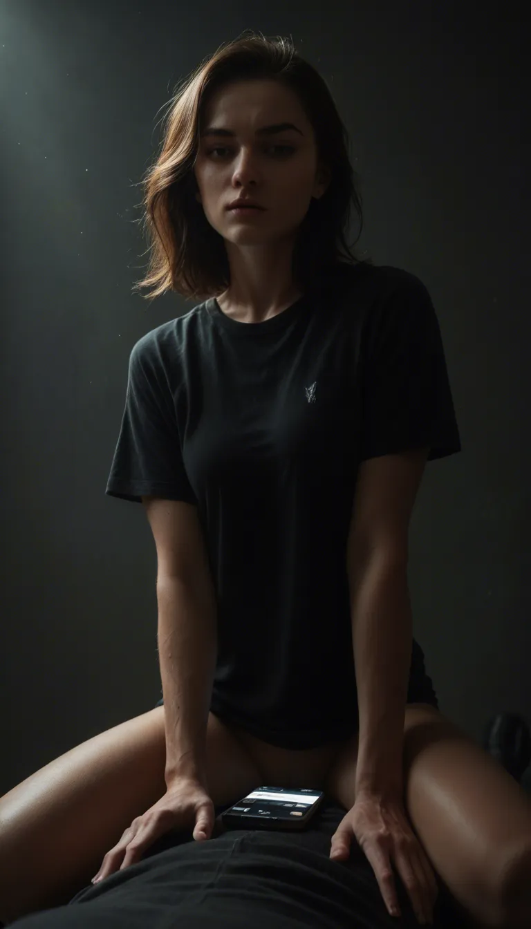 cinematic photo, 8k, solo female, swept bangs, short sleeves, riding, moonlight, film photography