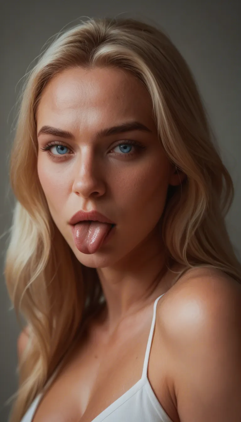 Blonde blue eyes Woman licking black Woman AS hole