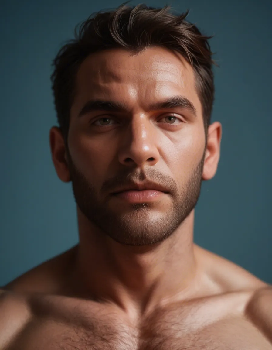 studio quality, sharp focus, multiple men, body hair, big dick, blue background, 8k uhd photo, score_9, score_8, candid photo, realistic skin texture, visible skin pores, film grain, depth of field