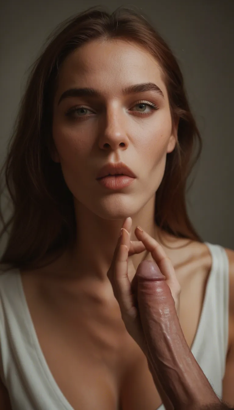 cinematic photo, 8k, larina, petite adult woman, sucking small dick 4.5 inches