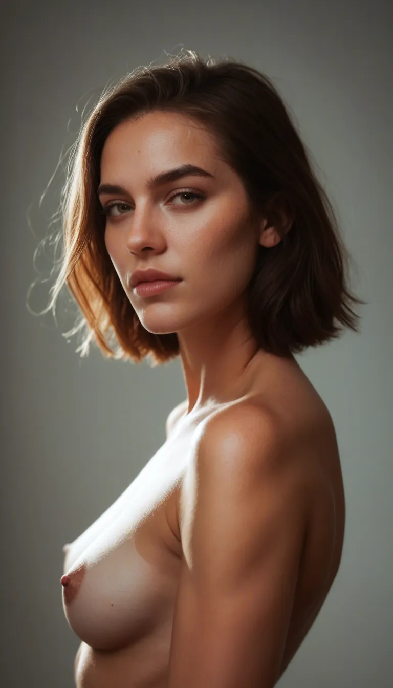 Playing with her perfect boobs