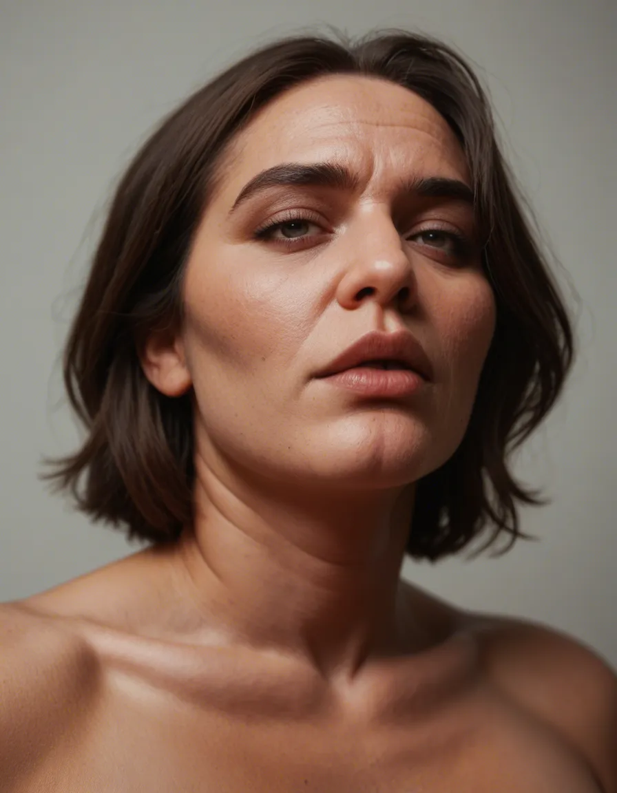 Chubby arab big boobs deepthroat Mature grey_hair, score_9, score_8, candid photo, realistic skin texture, visible skin pores, film grain, depth of field