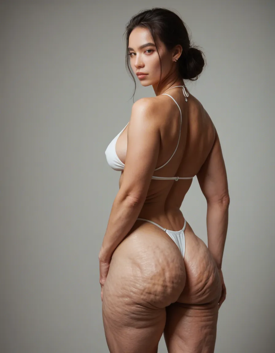 japanese woman phat small compact bubble butt in a thong , japanese woman, cellulite adds soft texture , small enough to fit in one adults hand,, score_9, score_8, candid photo, realistic skin texture, visible skin pores, film grain, depth of field