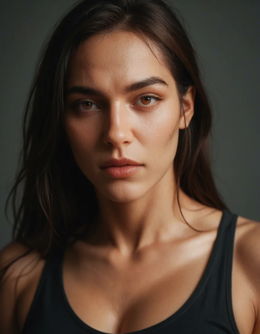 Wanita cantik bertubuh mulus terawat telanjang di belakang rumah, score_9, score_8, candid photo, realistic skin texture, visible skin pores, film grain, depth of field