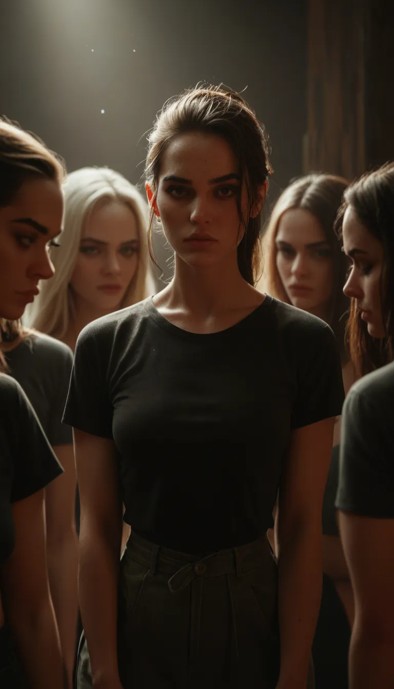 highres, sharp lines, 5women, hourglass figure, short sleeves, bondage 
cumdrip, score_9, score_8, cinematic film still, anamorphic, film grain, dramatic lighting, shallow depth of field