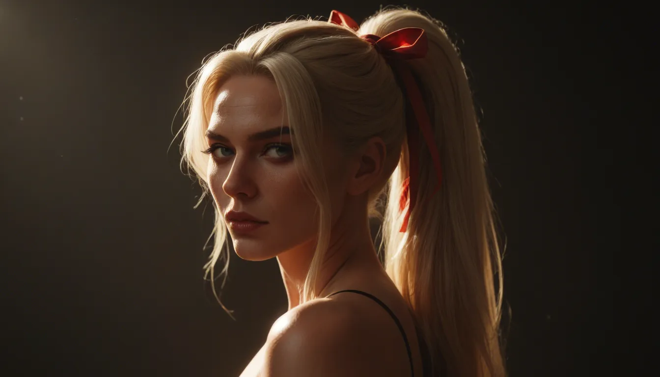 Photograph of LilyCH a youn 20 year old woman with long blonde hair styled in a high ponytail and secured with a silk hair ribbon. She has fair skin with visible freckles and small cute breasts. She is happy and smiles softly. she is sit on the floor of an airport, spreding legs and showing open wet pussy. around her, nude and non-nude people
