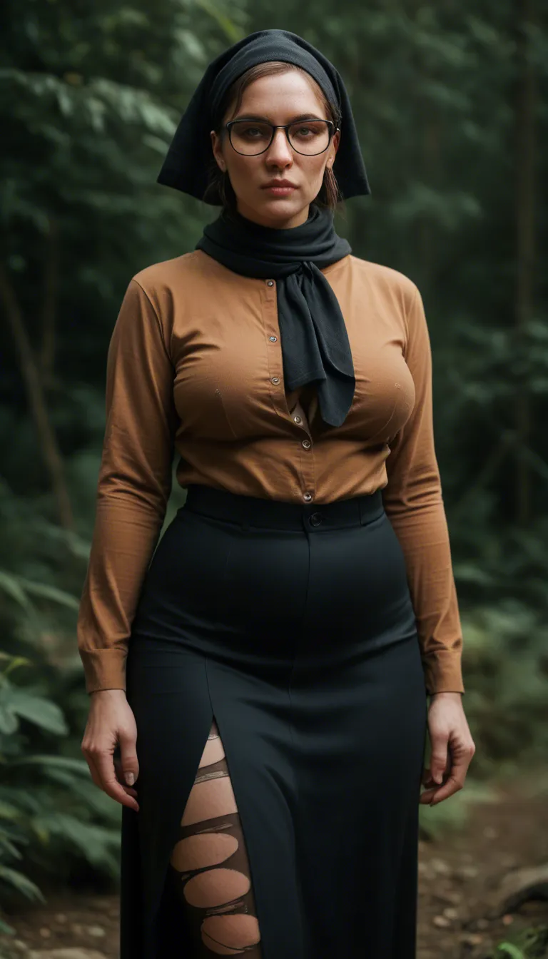ultraorthodox mature chubby Jewish woman, hair wrapped by black headscarf, glasses, ripped pantyhose, unbuttoned brown shirt with long sleeves, long black skirt lifted up, big fat ass, hairy pussy, unhappy, screaming. Brute is fucking her in ass in front of her husband, doggystyle, fucked in ass, anal, her Jewish husband with beard wearing black suit and black hat is watching, husband wears traditional jewish clothes, cuckold, he enjoys watching her wife fucked by stranger, cuckold session,