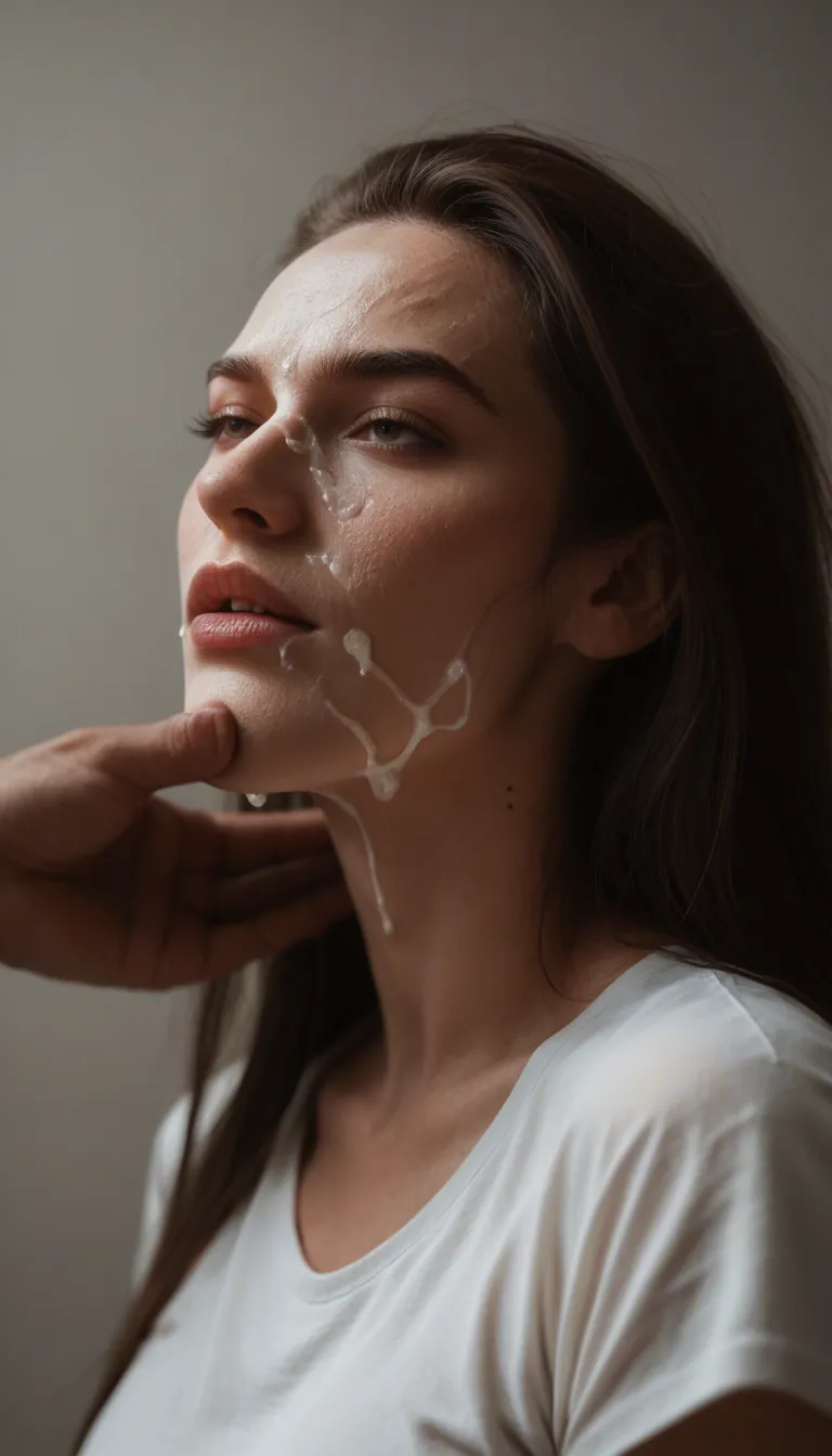 ultra HD, lifelike, couple, white shirt, cum on face, rim light, cinematic realism