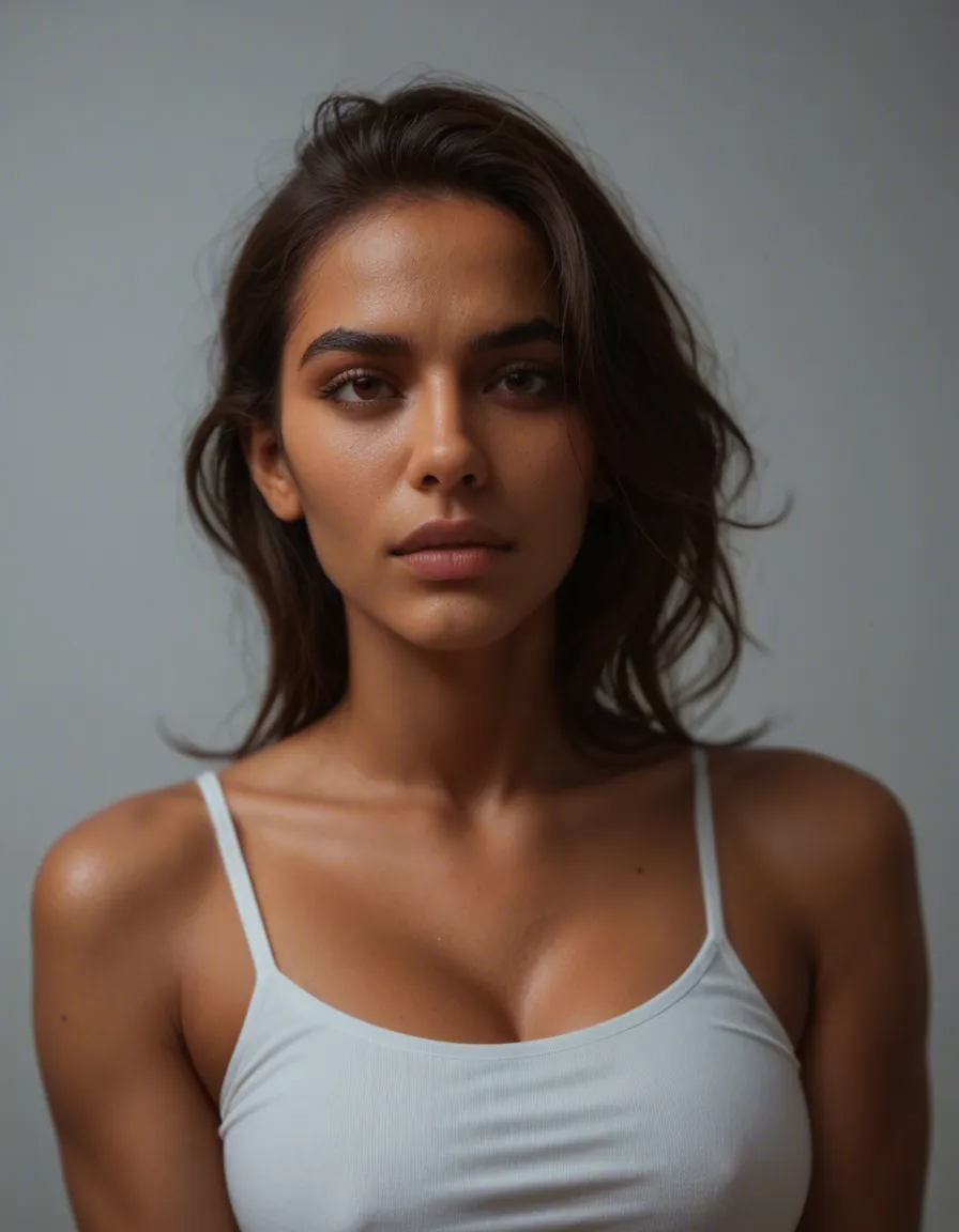 Latina mit eingeöltem Arsch vor mir, score_9, score_8, candid photo, realistic skin texture, visible skin pores, film grain, depth of field