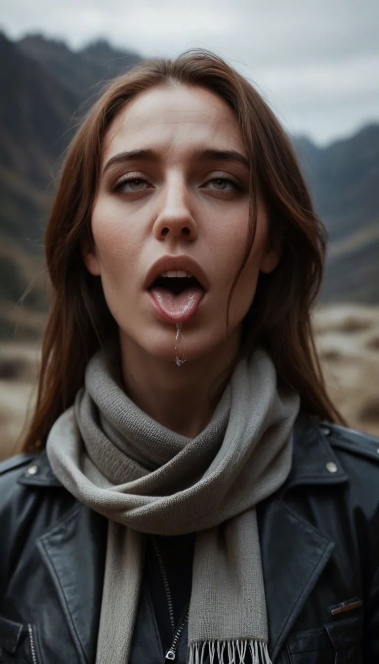 ultra HD, lifelike, solo, ahegao, scarf, photorealistic rough squirting