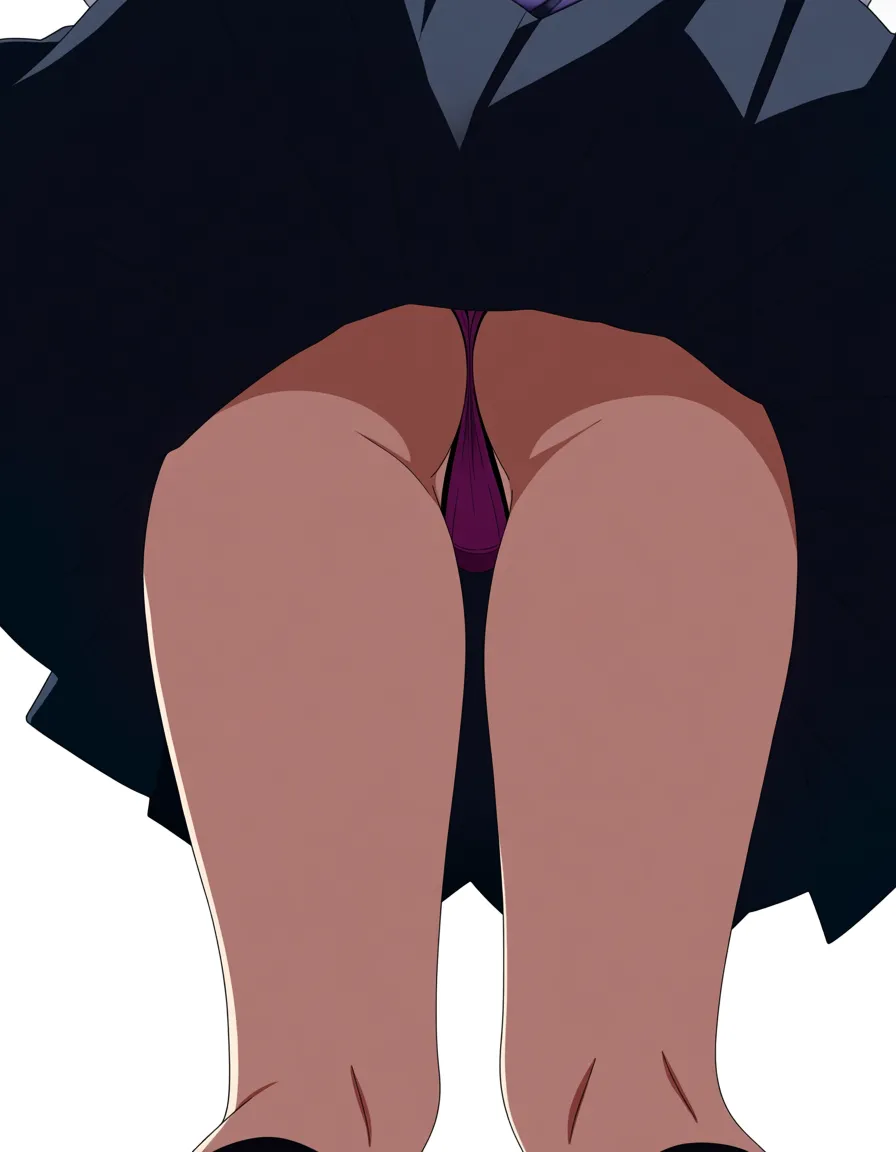 standing over my face, skirt and i can see her thong from under, hentai_studio_quality