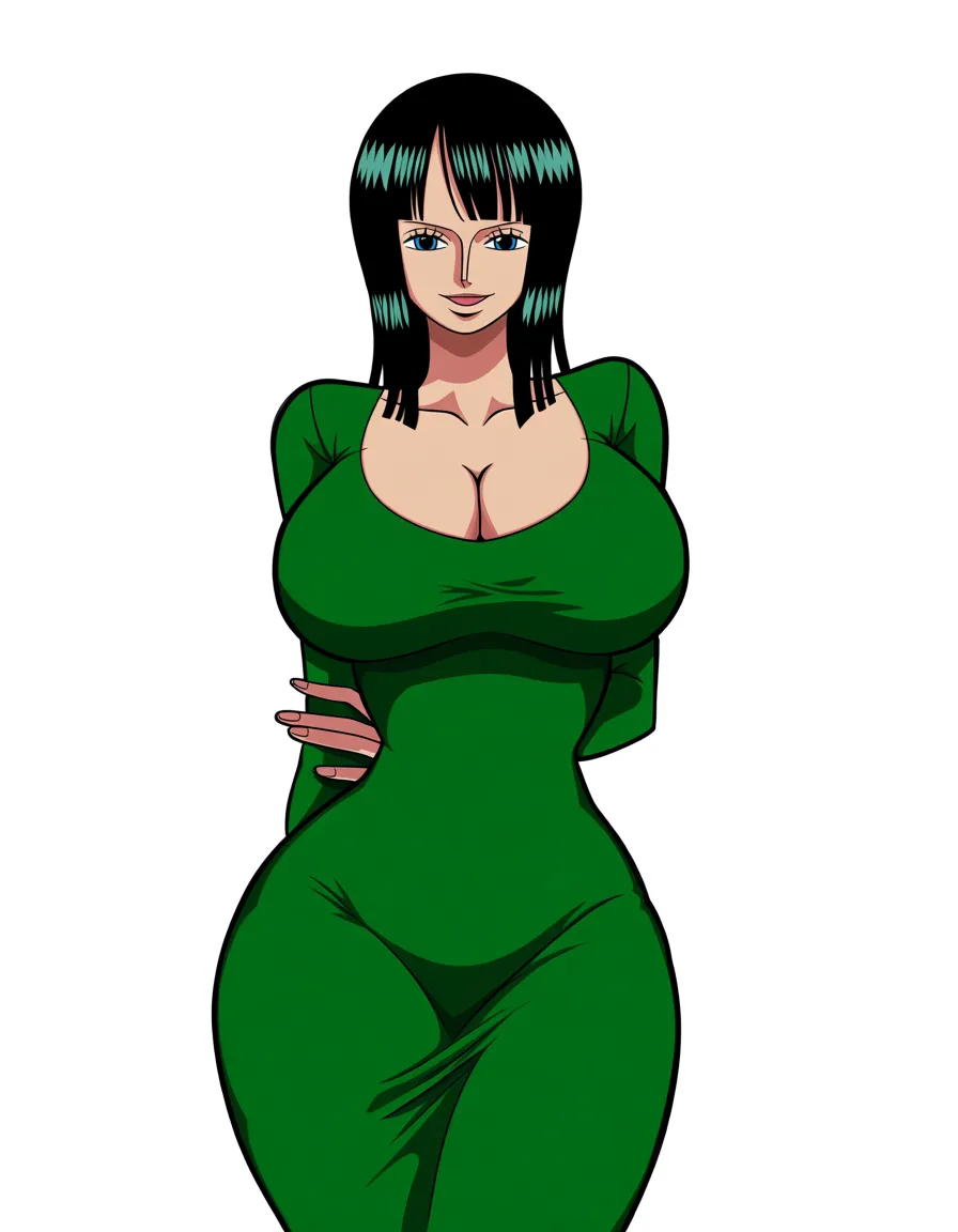 Nico robin from one piece, large breasts, thick thighs, tight green dress that reaches her legs, sensual standing pose, white background, smile, pink body 

#Masterpiece ilustração hentai_studio_quality, hentai_studio_quality, hentai_studio_quality, hentai_studio_quality, hentai_studio_quality, hentai_studio_quality, hentai_studio_quality, hentai_studio_quality, hentai_studio_quality, hentai_studio_quality, hentai_studio_quality, hentai_studio_quality, hentai_studio_quality, hentai_studio_quality, hentai_studio_quality, hentai_studio_quality, hentai_studio_quality