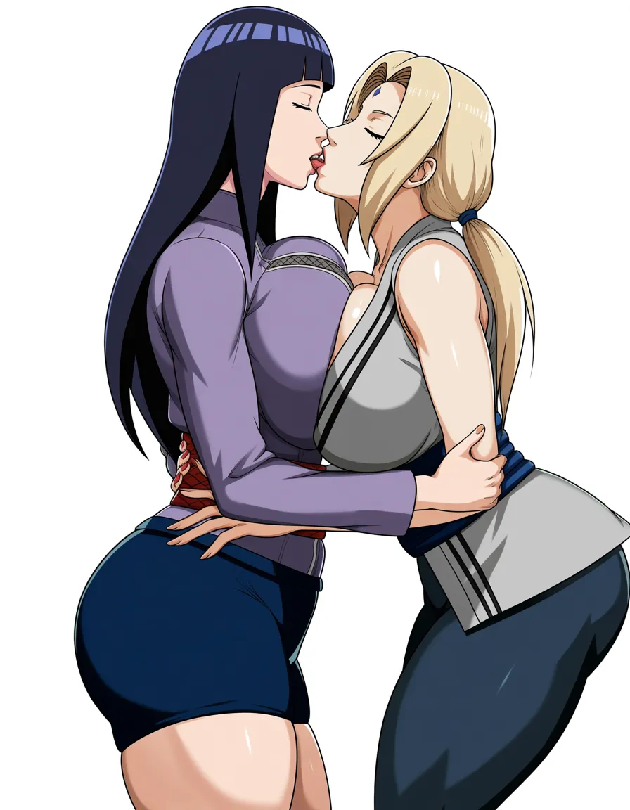 Hinata from the Naruto anime, huge breasts, thick thighs, classic backless_outfit 


Tsunade from the Naruto anime, huge breasts, thick thighs, classic backless_outfit 


2 girls, kissing lesbian, background white_background 




[[ULTRA_DETAILED]](Masterpiece quality, ultra-detailed, sharp, waifu fanart, mega quality.),, hentai_studio_quality, hentai_studio_quality, hentai_studio_quality, hentai_studio_quality, hentai_studio_quality, hentai_studio_quality, hentai_studio_quality, hentai_studio_quality, hentai_studio_quality, hentai_studio_quality, hentai_studio_quality, hentai_studio_quality