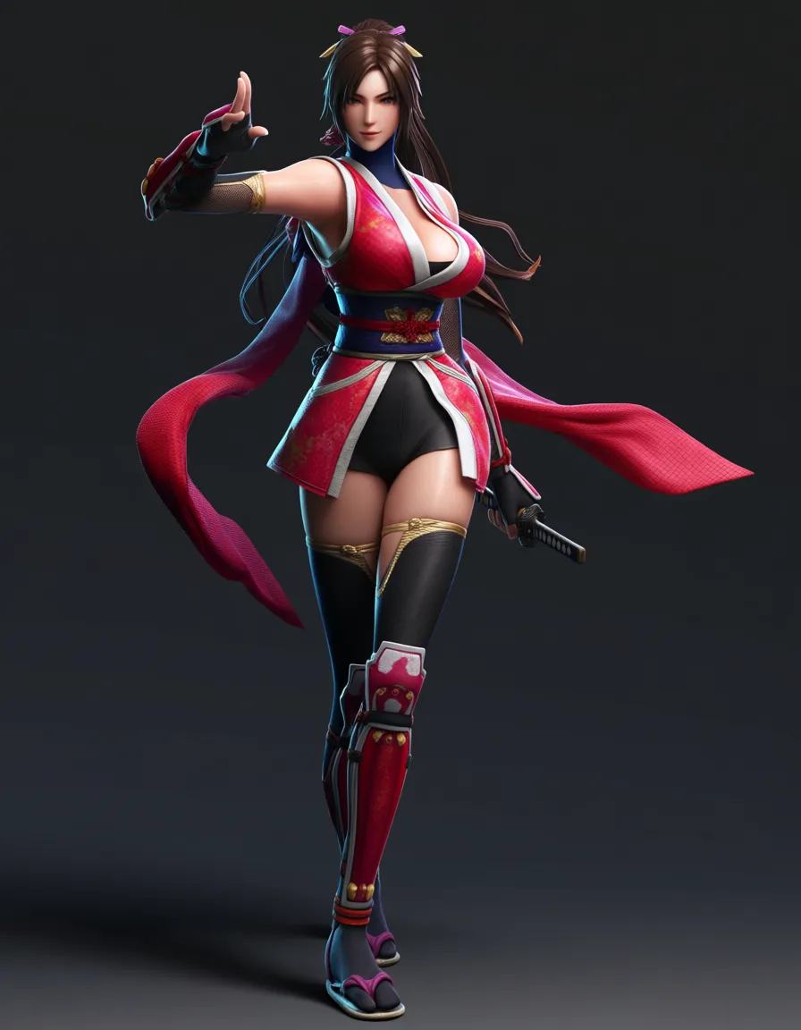 onimusha female ninja kaede , hentai_studio_quality,, hentai_studio_quality, score_9, score_8, 3d render, octane render, subsurface scattering, ray tracing, smooth shading, hentai_studio_quality, hentai_studio_quality