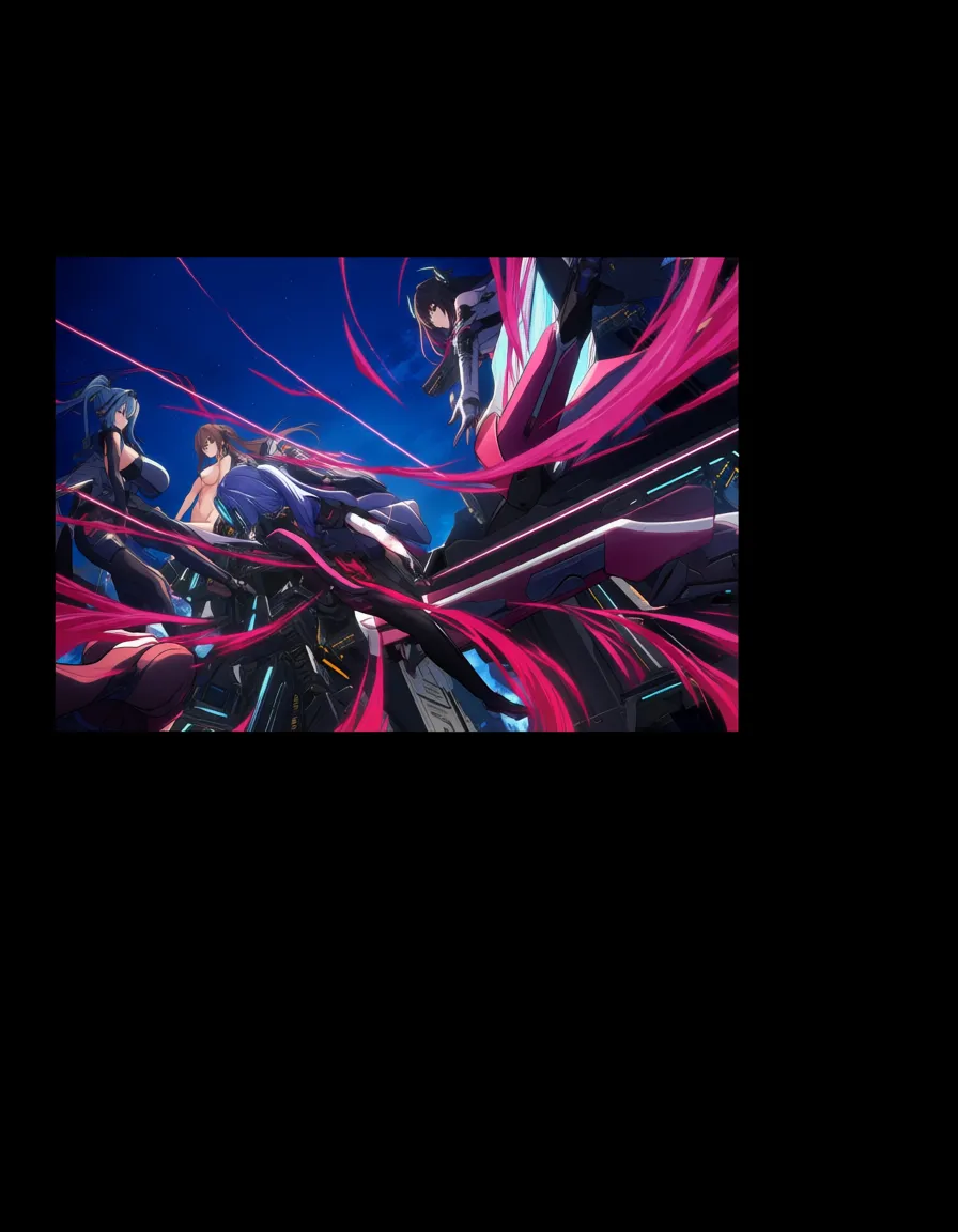 highres, vivid, 6+girls, bare arms, black gloves, fully nude, sky, vivid anime colors, hentai_studio_quality