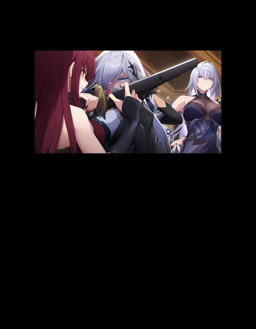 absurdres, highres, 4girls, fingernails, weapon, 69 position, indoors, dominant stare, soft cel shading, hentai_studio_quality