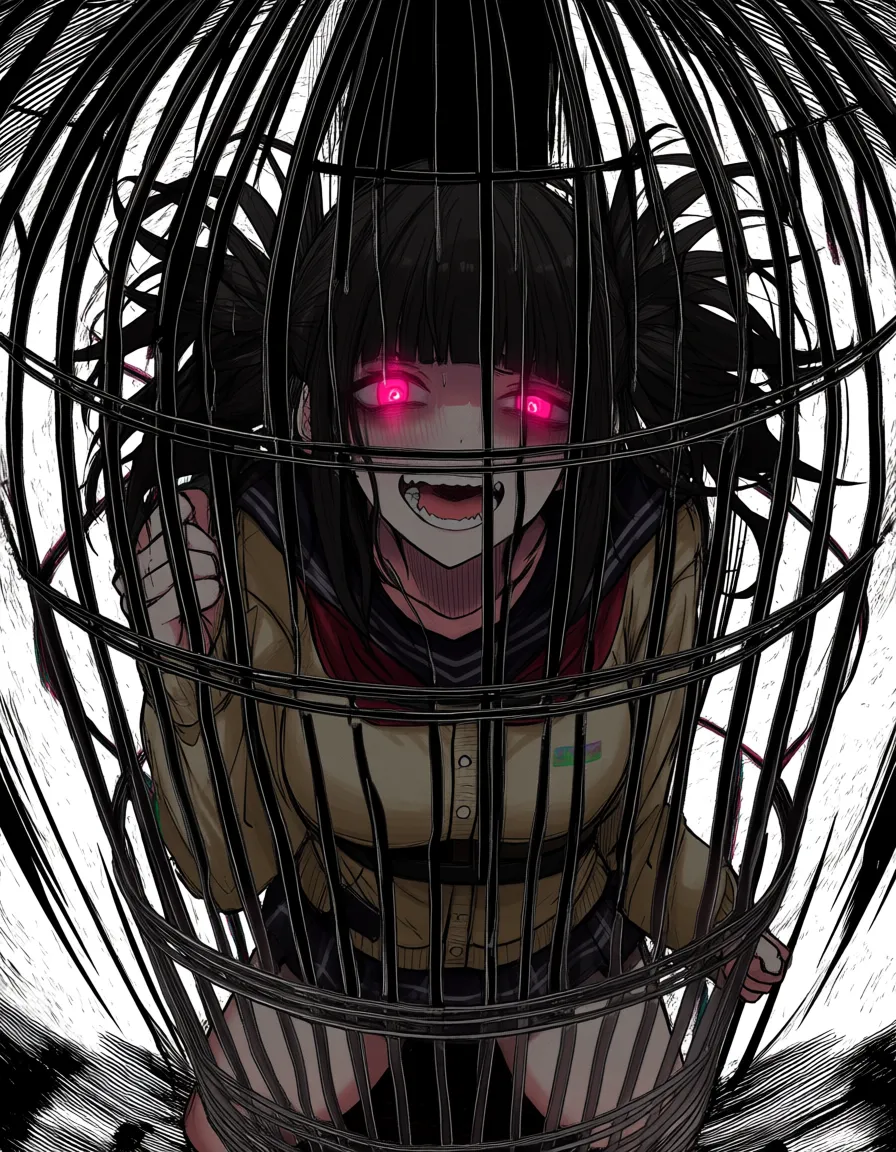 Himiko Toga, otoko_no_ko , wearing cage, hentai_studio_quality, hentai_studio_quality