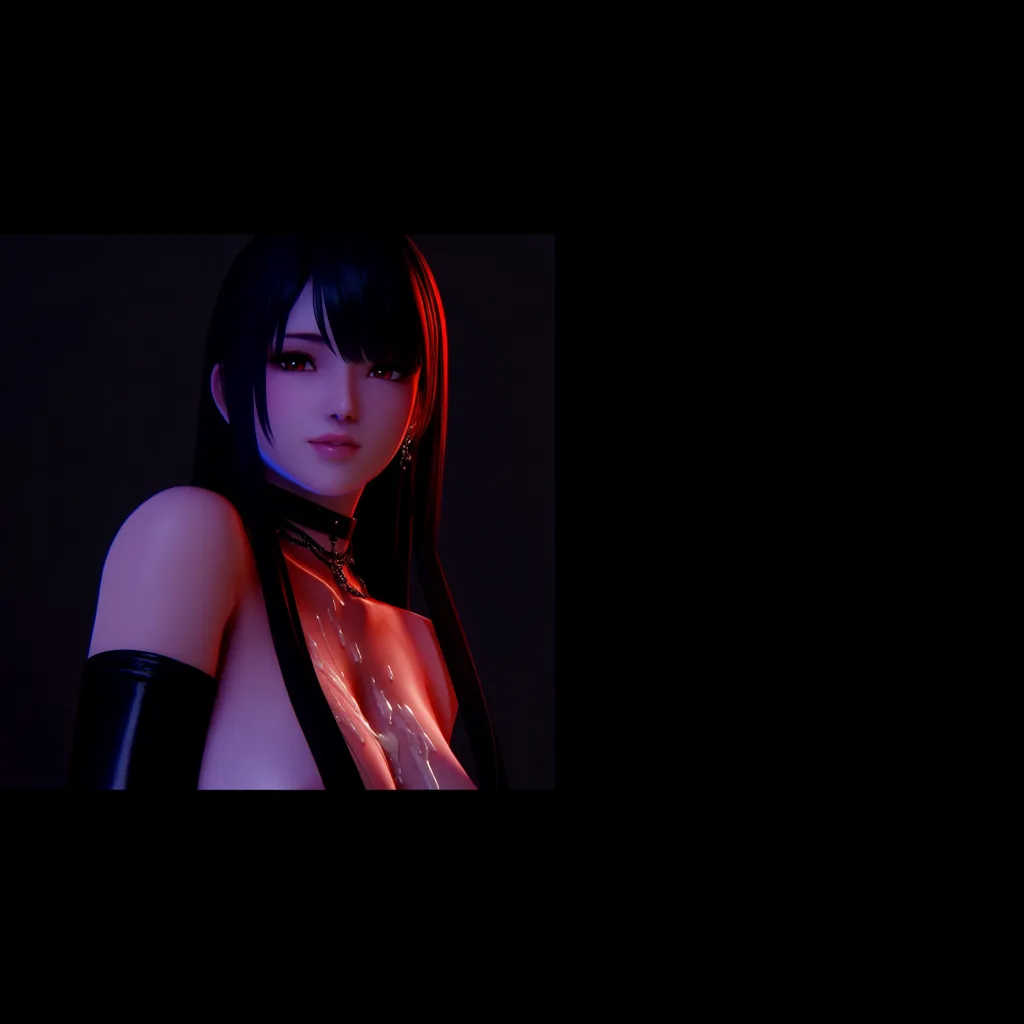 highly detailed, natural lighting, succubus, sidelocks, gloves, cum on breasts, soft lighting, lifelike render