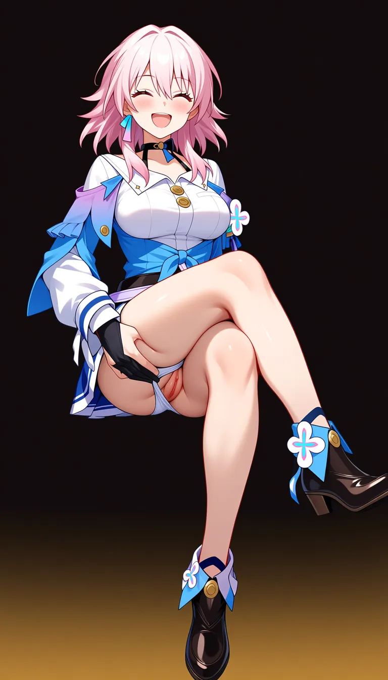 masterpiece, march 7th , from honkai starrail, the hunt form (xianzhou wardance) outfit, natural medium_breasts not hanging, free hands, , sitting, pussy, panties aside, half closed eyes, energized smile, restaurant background, dont hentai_studio_quality out of prompt., hentai_studio_quality, hentai_studio_quality, hentai_studio_quality, hentai_studio_quality, hentai_studio_quality, hentai_studio_quality