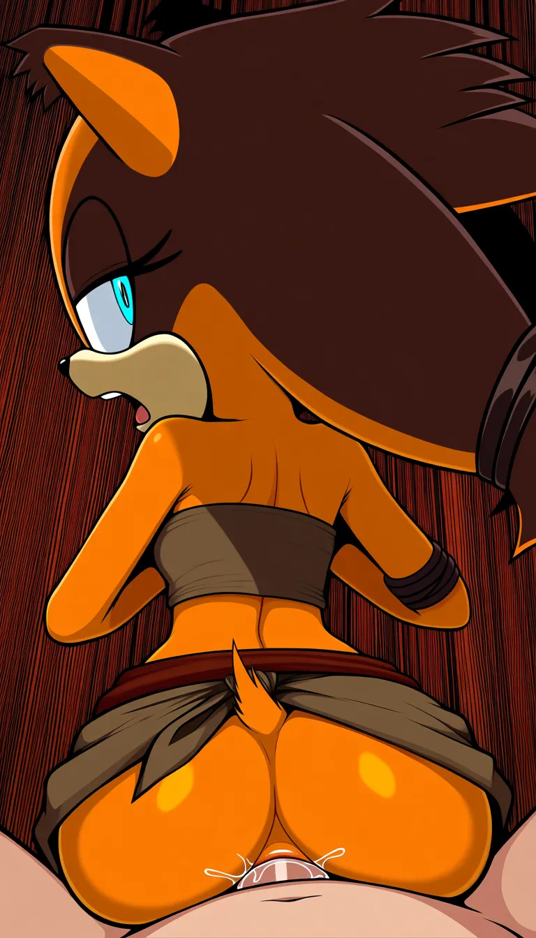 Original sticks the jungle badger from Sonic BOOM,  Mint colored eyes, from behind, on stomach, open mouth, moaning, on stomach  sex, pov vaginal sex, pov white no hairs cock, no pov hands,  jungle, Brown worn-down tube top and Brown skirt tied with an auburn  belt, Pussy  juice, no panties, medium ass, manga panel look, sideway glance,, hentai_studio_quality, hentai_studio_quality, hentai_studio_quality, hentai_studio_quality, hentai_studio_quality, hentai_studio_quality, hentai_studio_quality, hentai_studio_quality, hentai_studio_quality, hentai_studio_quality, hentai_studio_quality