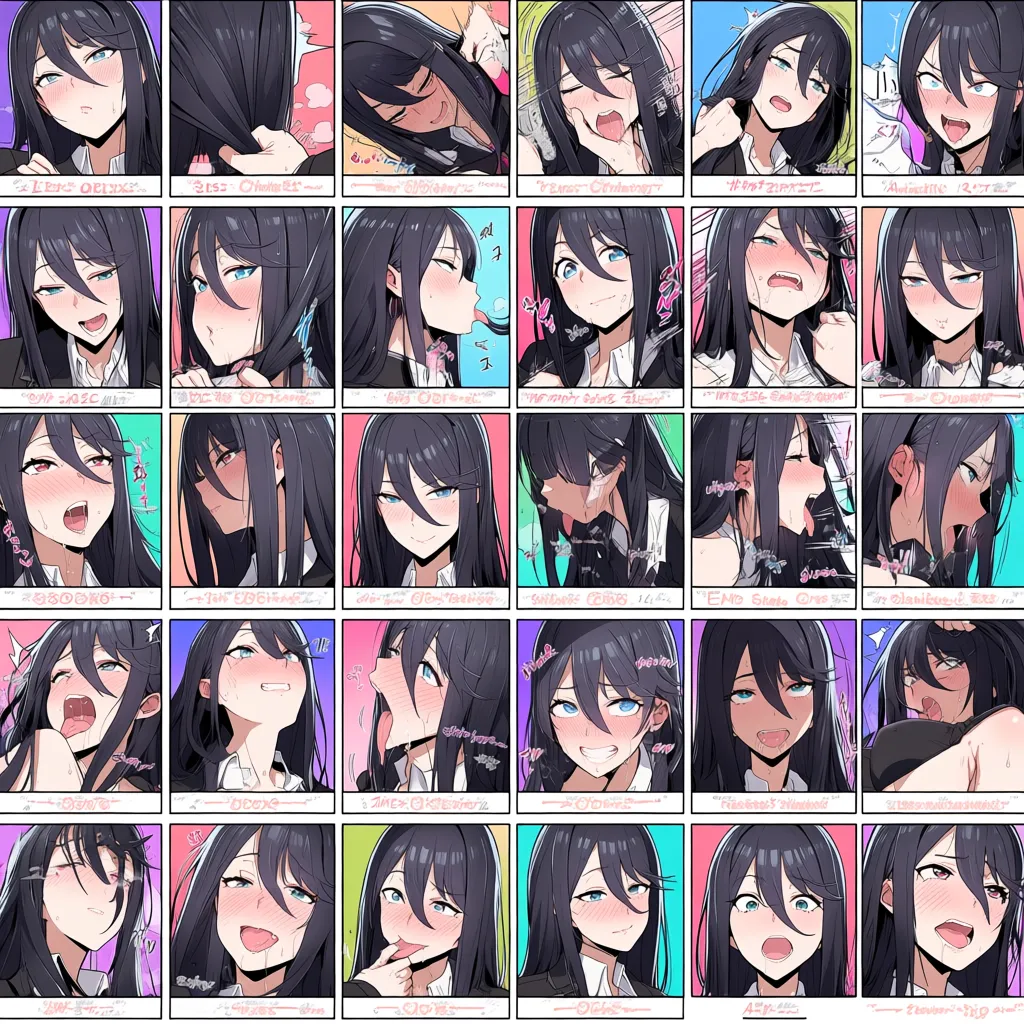 masterpiece, best quality, soft cel shading,  school_uniform, ripped clothes,  eye contact,(penis deepthroat_blowjob:1.5), fellatio , head bobbing, expressive, (lactation:0.8), (multiple_views:1.2), gagging, slurping tongue, grabbing_another's_hair, (face_fucking:1.8), (surprised:1.6), (angry:1.6), anime screencap,  classroom setting, jiggling large_breasts, story arc