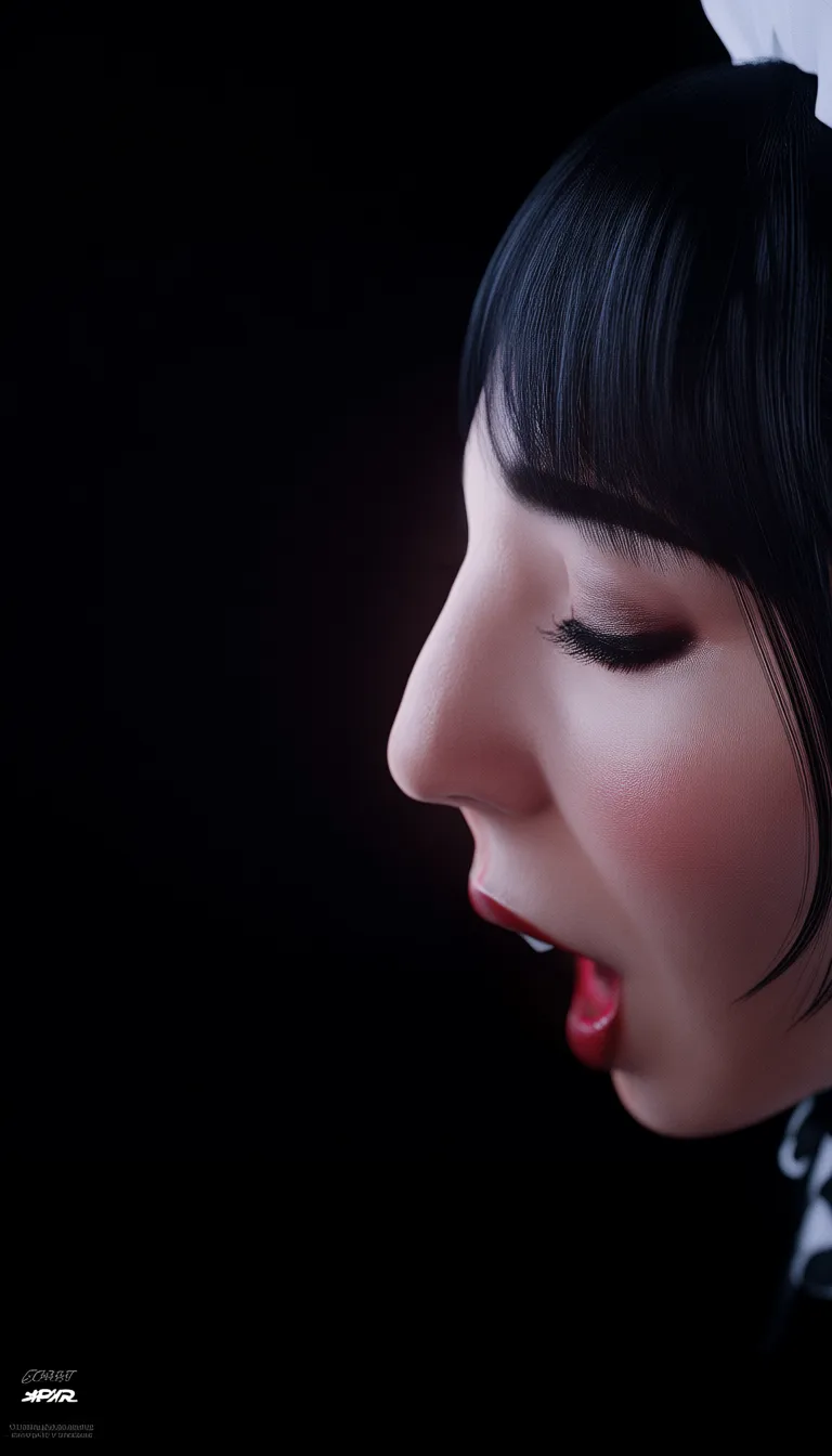 dslr, film grain, photorealistic, maid, moaning, fingernails, 8k uhd photo