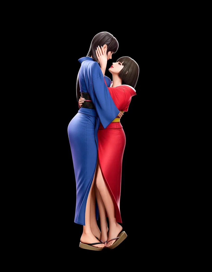 dslr, film grain, photorealistic, couple, japanese clothes, futanari, hentai_studio_quality