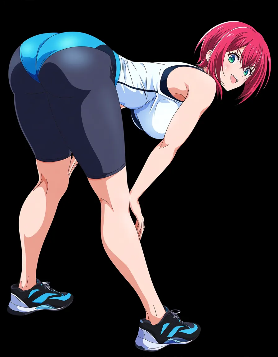 highly detailed, vibrant, fitness model, bent over, thick thighs, office wear, water, 2D illustration
@rias_gremory, (anime style:1.3), 2d, anime screencap, cel shading, flat color