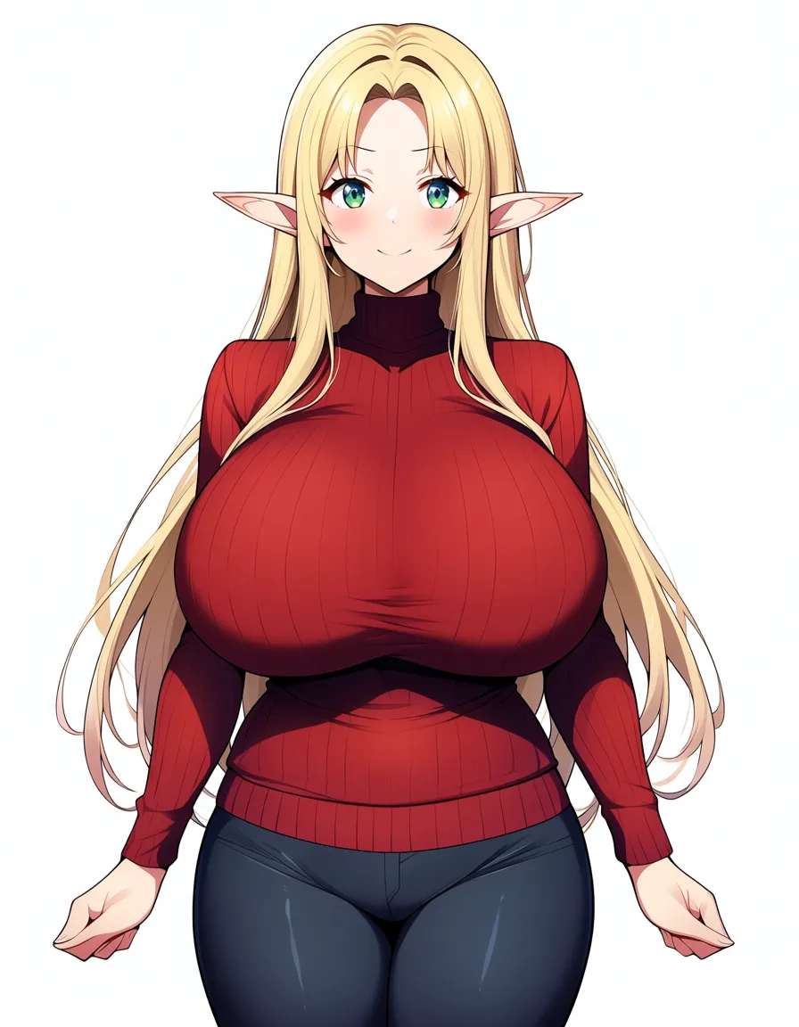 masterpiece, clean art, elf girl, creampie, standing, soft cel shading, hentai_studio_quality