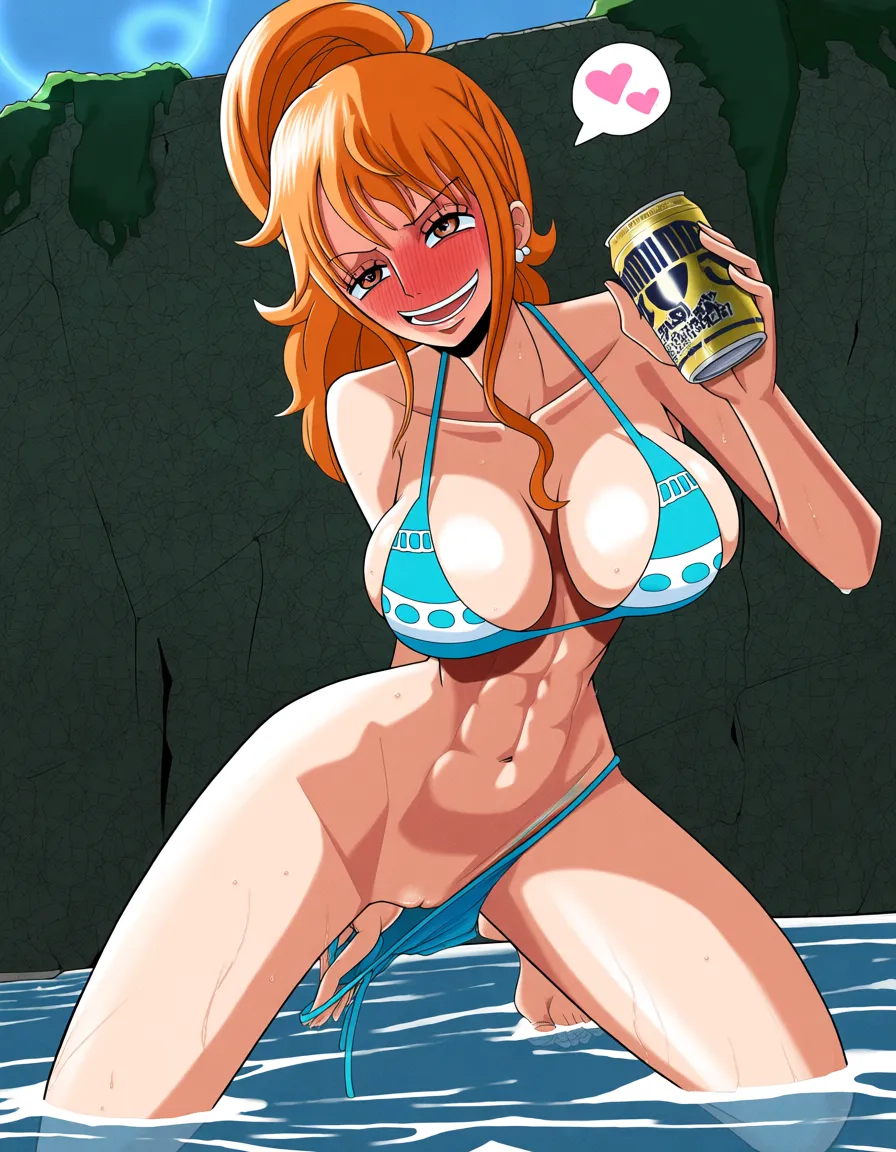 Girl kneeling, Score_8_up, score_9_up, (one piece anime quality), One piece style animation, best quality, masterpiece, clean art, @nami one piece, long orange hair, (big tits), anime_studio_quality sexy, tits exposed tits, (SuperQuality:1), (SuperQuality:1.2), medium saturation, vibrant colours, (anime quality, focus on girl, (no blurry faces), high face quality, clean blacklines, no deformities, AissistXLv2, lighting on girl, one piece anime quality, one piece anime style, (lighting on girls face), ring light, best lighting quality , full body view, hearts, split, panties pushed to the side, tits out of bra, taking off clothes, exposed breast, exposed pussy, amazed, heart eyes, eyes crossed, drunk, had few drinks, intoxicated, drunk eyes, canned beer, alcohol flushed, blushing, pale skin, vibrant lighting high quality generation, (perfection), better lighting, seductive, Anime, perfect angle view, natural situation.Ultra high detailed photo, ultra high detailed characters, perfect quality, medium breast, bikini, perfect face, perfect body, perfect eyes, horny gaze, Seductive, Sexy pose, body lowered in water, in lake, she, blue nami bikini.Perfect contrast, perfect colours, perfect brightness, film grainy size, anime art style, fanart, explicit, nsfw, outdoors, nice day, (day time), wet girl sunny, hair tied up in ponytail, sexy expression, unaestheticXL_cbp62, better lighting, revealing bikini, drunk mouth, looking drunk at viewer, drunk expression, (one boob out of bikini), teasing viewer to come and fuck them, seductive gesture, amazing lighting on girl, skinny, abs, boobs squeezed together, boobs pressed on wall, drunk,, girl really drunk, girl leaning, facing wall, better lighting, (daylight), up against wall, drinking a beer, (horny And drink expression), boob out of bikini, wants sex, blue water, hard nipples, wants you to kiss her, aroused, leaning in for kiss, (pov), (side view), on knees, begging, big ass, doggystyle sex, about to have sex, drunk orgasm, drooling, paizuri, , daytime outdoors seductive, hentai_studio_quality, different sex positions in each panel, hentai_studio_quality, hentai_studio_quality, hentai_studio_quality, hentai_studio_quality, hentai_studio_quality