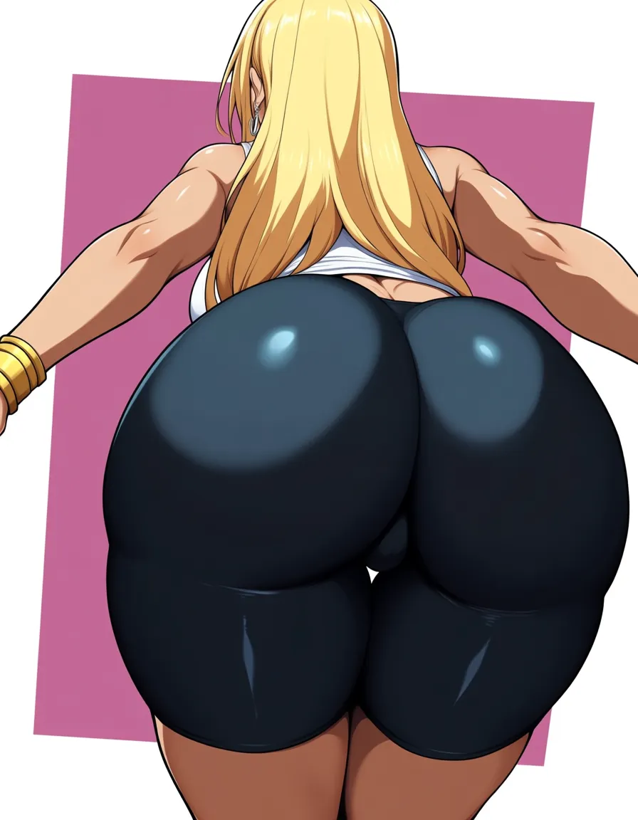 blonde_hair black_shorts ass, hentai_studio_quality