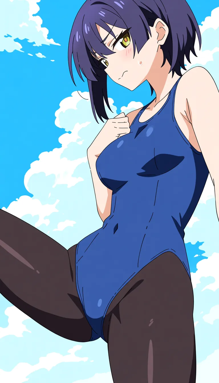 one-piece_swimsuit foot_focus pantyhose spread_legs