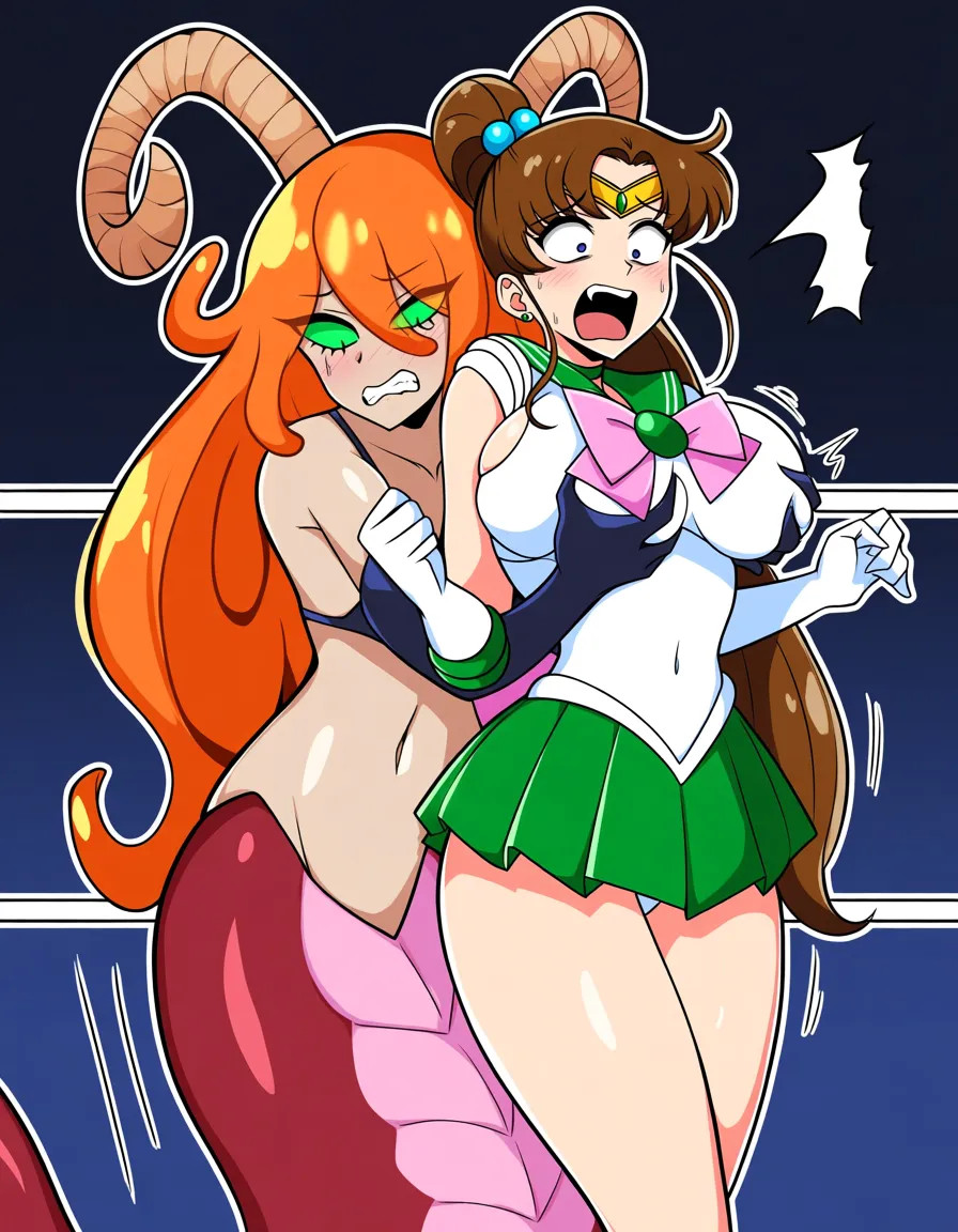 himasterpiece, best quality, sailor_jupiter , monster_girl r , bikini , wrestling , groping , scared , hentai_studio_quality,, hentai_studio_quality