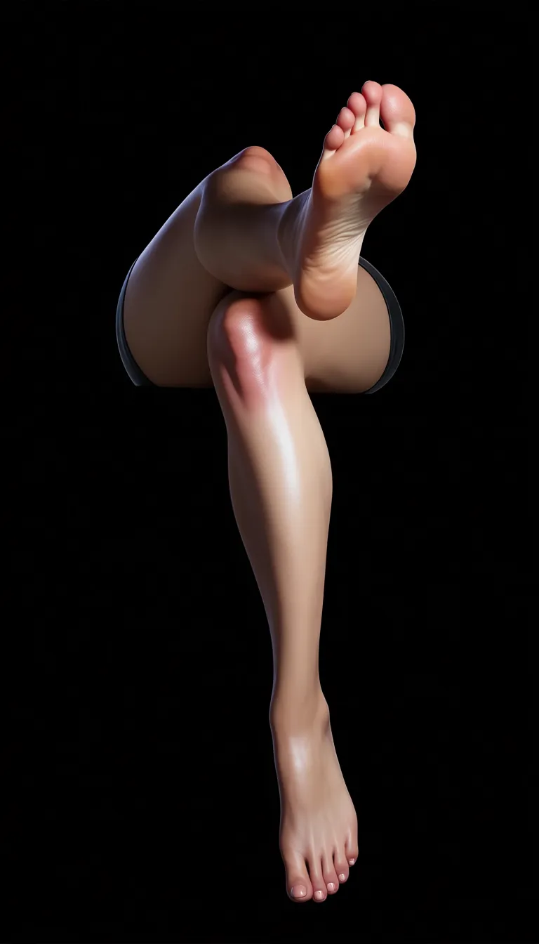 Studio quality, sharp focus , from_below foot_focus , sitting on a Throne @Shadowheart_(baldur's_gate_3) black_tank_top short_shorts barefoot soles , crossed_legs , looking_at_viewer , photorealistic, score_9, score_8, candid photo , realistic skin texture, hentai_studio_quality